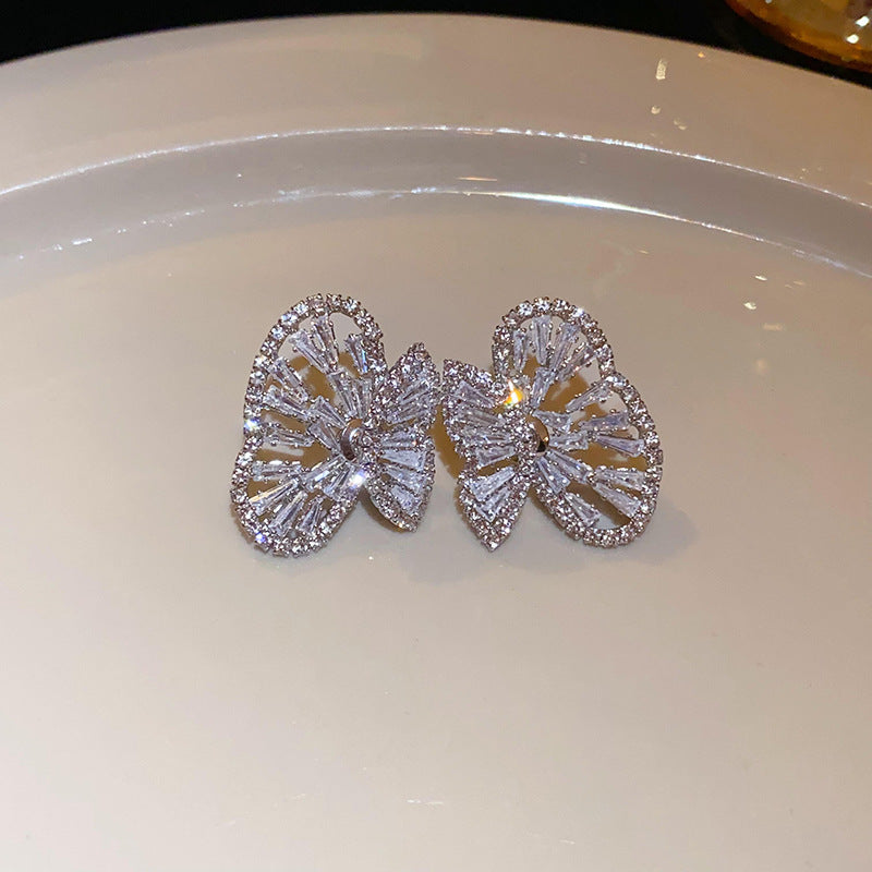 Wholesale Diamond Butterfly Flower Five Pointed Star Tassel Alloy Earrings